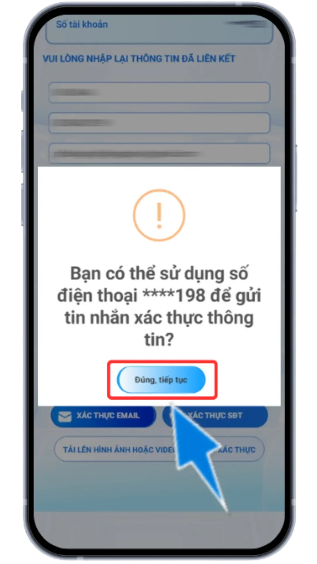 Bước 4 : Chọn Đúng , tiếp tục
